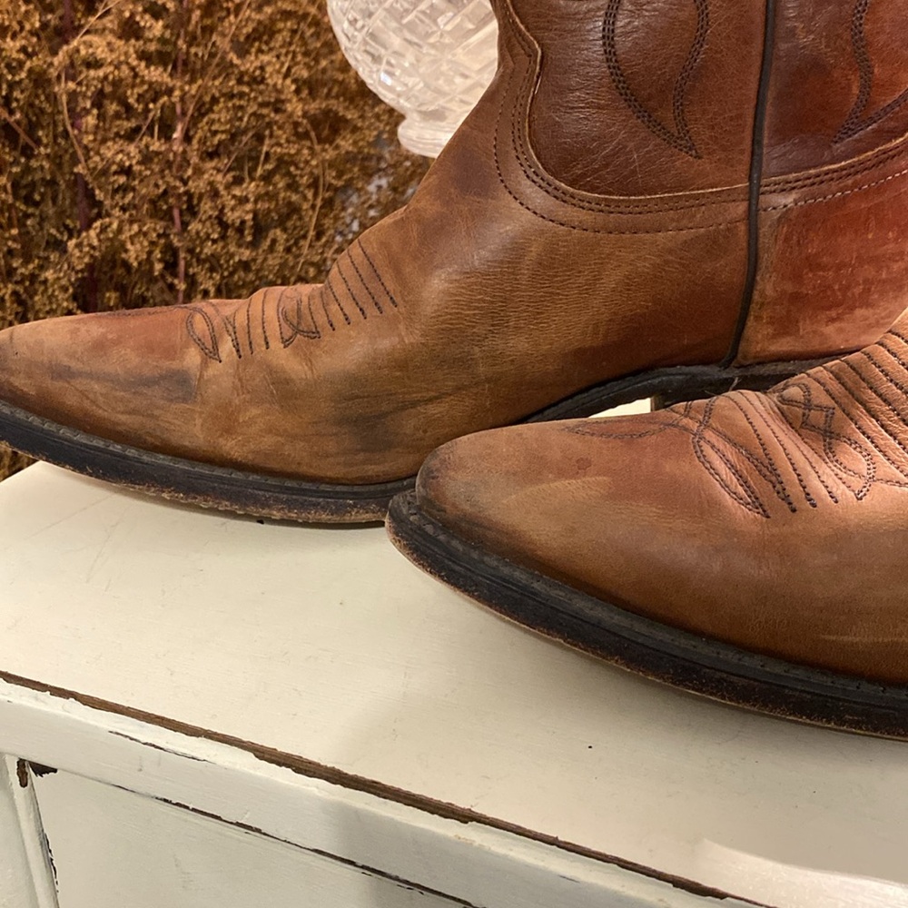 DINGO CHESTNUT TOBACCO SADDLE BROWN VINTAGE WESTERN BOOTS MENS SIZE 8 D REG - Picture 11 of 14
